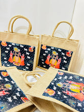 Jute Bags with Contrast God Print for Return Gifts Thamboolam Bags Wedding Gifts Lunch Bag Multicolor 10*9*4 inches Gifts